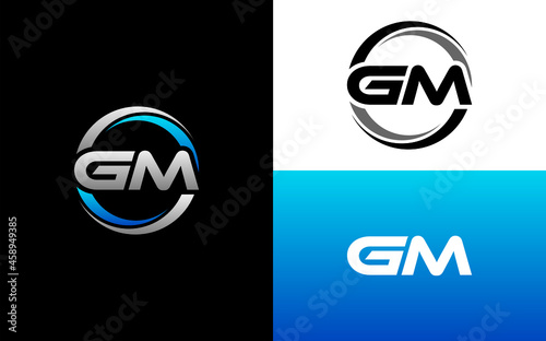 GM Letter Initial Logo Design Template Vector Illustration photo