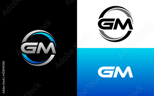 GM Letter Initial Logo Design Template Vector Illustration