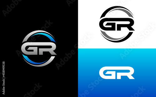 GR Letter Initial Logo Design Template Vector Illustration