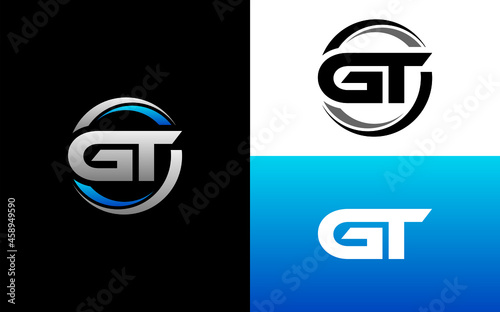 GT Letter Initial Logo Design Template Vector Illustration photo