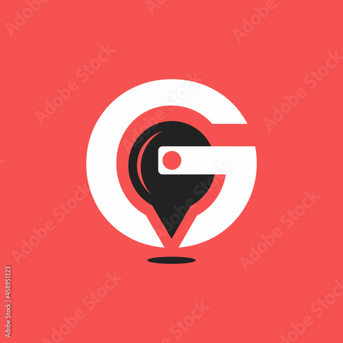 pin geolocation letter G logo vector concept element icon and template