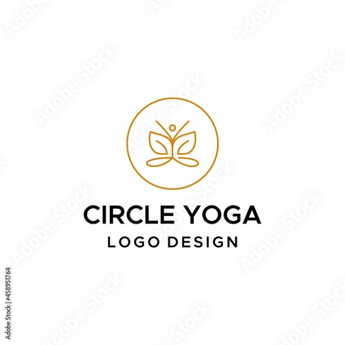 Clean and modern logo about human and yoga. EPS 10, Vector.