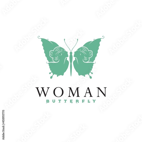 Butterfly Logo With Woman Face
