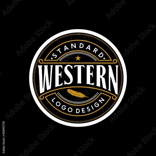 Elegant Vintage Retro Badge Label Emblem Western Logo design inspiration