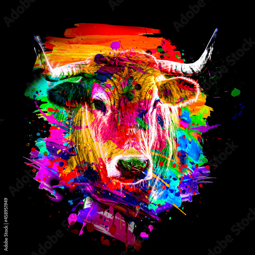bull head with creative abs...