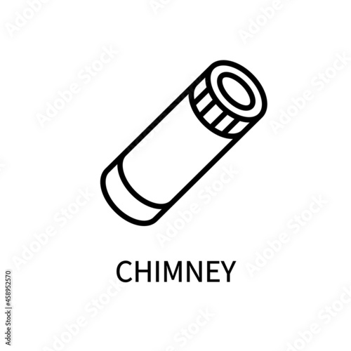 Line Icon Chimney In Simple Style. Vector sign in a simple style isolated on a white background.