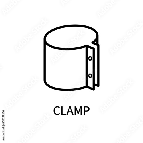 Line Icon Clamp In Simple Style. Vector sign in a simple style isolated on a white background.