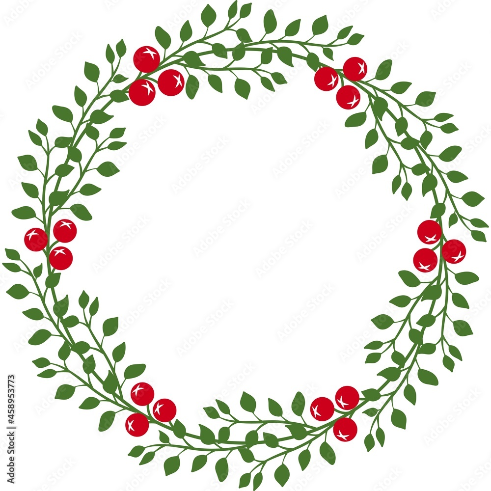 Christmas wreath circle frame vector