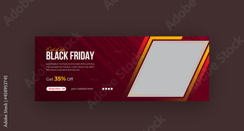 Black friday Super sale social media facebook cover and fashion sale web banner template 