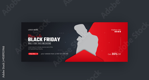 Black friday Super sale social media facebook cover and fashion sale web banner template 