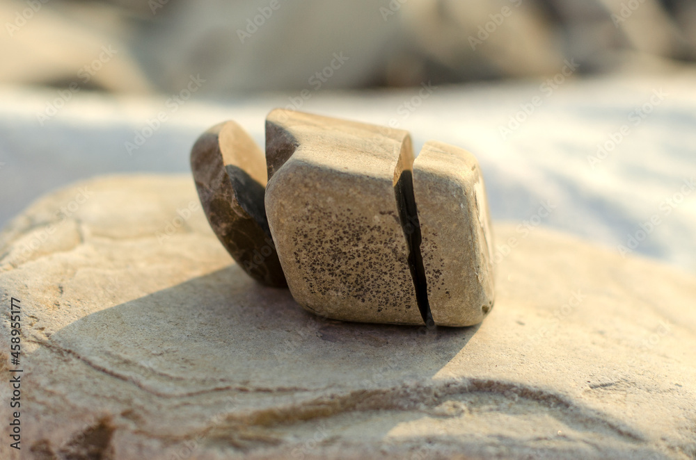 Broken stone on a stone beach Broken stone on a stone beach