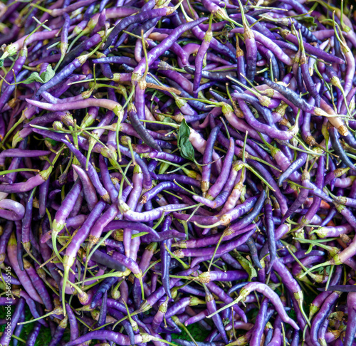 Gemüsemarkt und Blau Pfeffer Chillis, Muratpasa, Antalya, Türkei photo