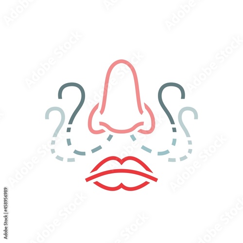 Smell loss icon, sign. Anosmia. Long-term covid effects. Editable vector illustration