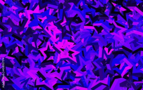 Dark Purple, Pink vector backdrop with small and big stars.