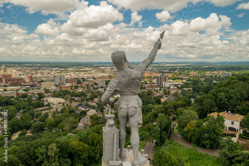 Aerial View of Vulcan Statue overlooking downtown Birmingham, AL photo