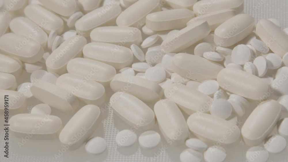 High angle dolly over various pills High angle dolly over various pills