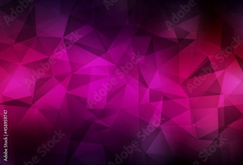 Dark Pink vector gradient triangles template.
