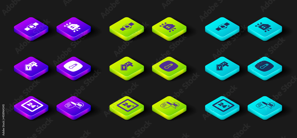 Set Thermostat, Voice assistant, Digital door lock, Smart home and with smart watch icon. Vector Set Thermostat, Voice assistant, Digital door lock, Smart home and with smart watch icon. Vector