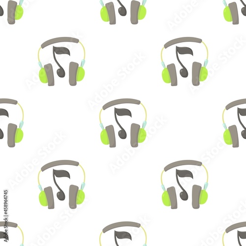 Earphones pattern seamless background texture repeat wallpaper geometric vector