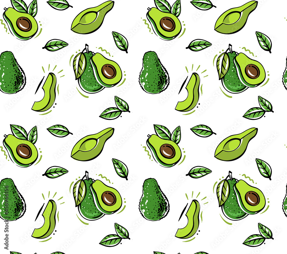 Fresh avocado vector seamless pattern texture for background Fresh avocado vector seamless pattern texture for background