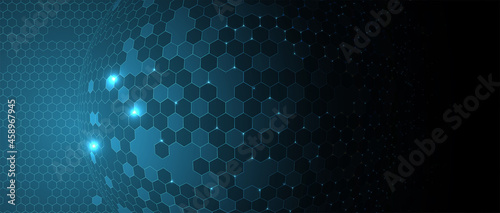 Abstract hexagon background. Technology poligonal design. Digital futuristic minimalism