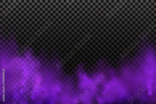 Realistic scary mystical fog in night Halloween.