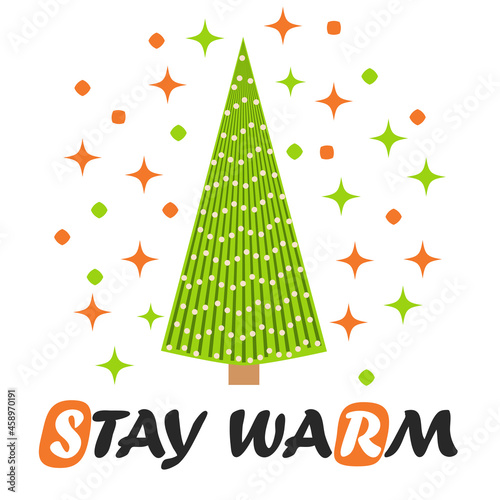 Christmas tree with gifts winter celebration postcard for season greetings holidays and new year