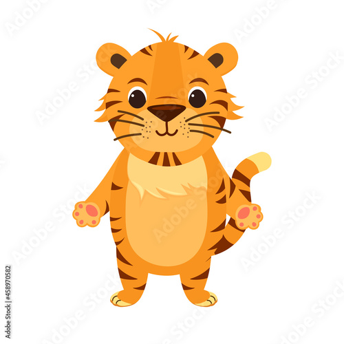 Tiger cartoon isolated on white