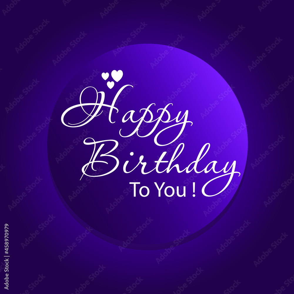 Happy birthday wishes, greeting card, typography