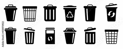 Bin icon. Trash can. Recycle icons set. Biodegradable  compostable  recyclable icon set. Vector illustration