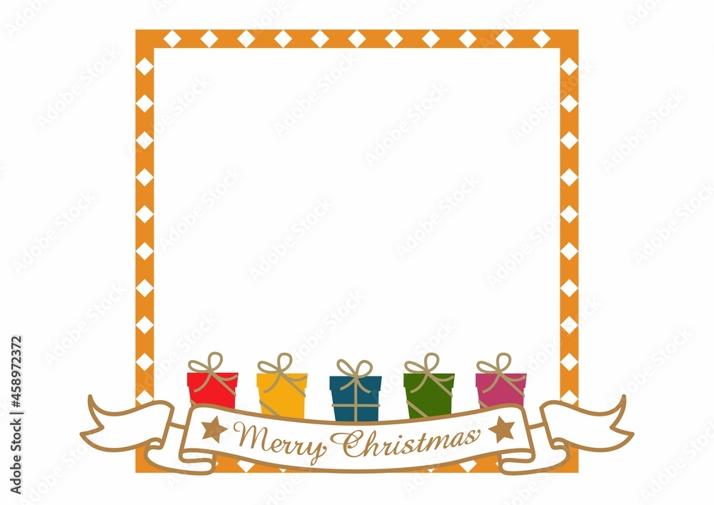 Obraz premium フレームの素材。 クリスマスのフレームデザイン。 グリーティングカードのテンプレート。