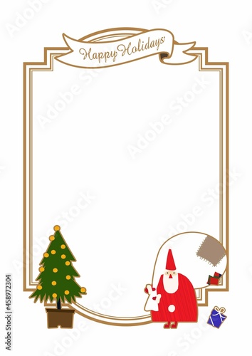 
フレームの素材。
クリスマスのフレームデザイン。
グリーティングカードのテンプレート。