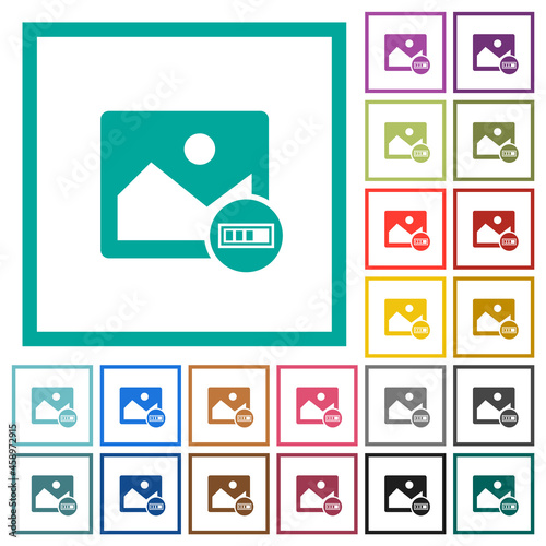 Image processing flat color icons with quadrant frames