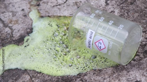 Acetic acid leak on the floor