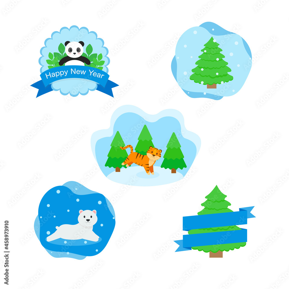 This is a set of round labels with a winter theme with different animals, snow, and Christmas trees. Could be used for the new year's, Christmas. This is a set of round labels with a winter theme with different animals, snow, and Christmas trees. Could be used for the new year's, Christmas.