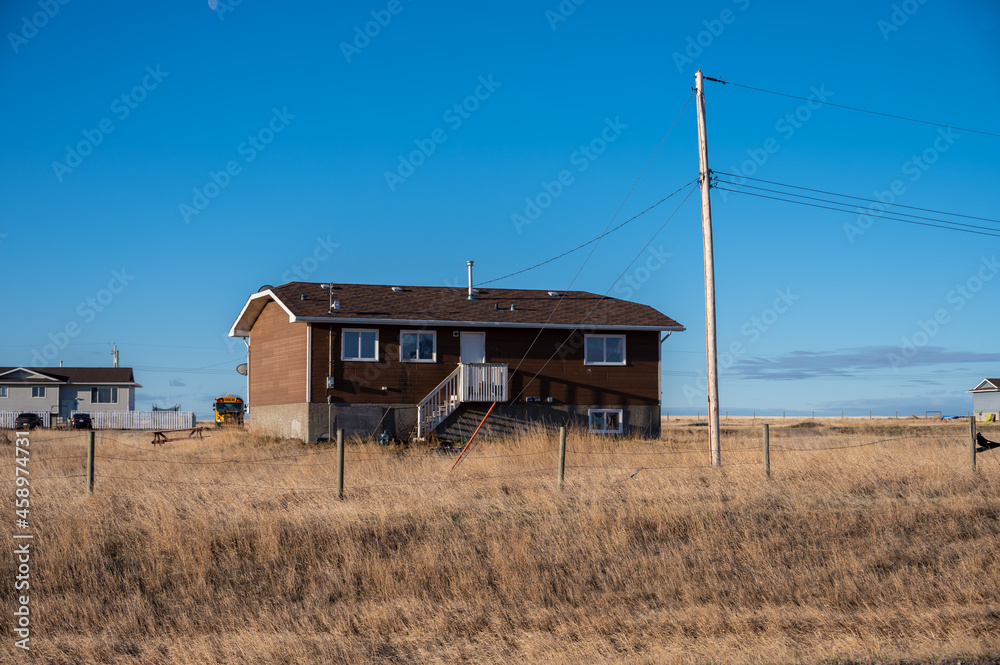 House on the Siksika Nation reservation in Alberta. Housing is a concerning issue for many First Nations people ion the Canadian prairies. House on the Siksika Nation reservation in Alberta. Housing is a concerning issue for many First Nations people ion the Canadian prairies.