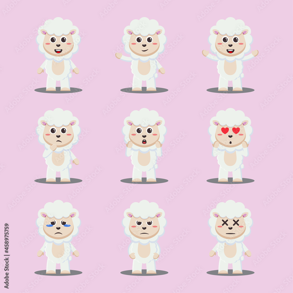 Cute sheep animal character bundle Cute sheep animal character bundle