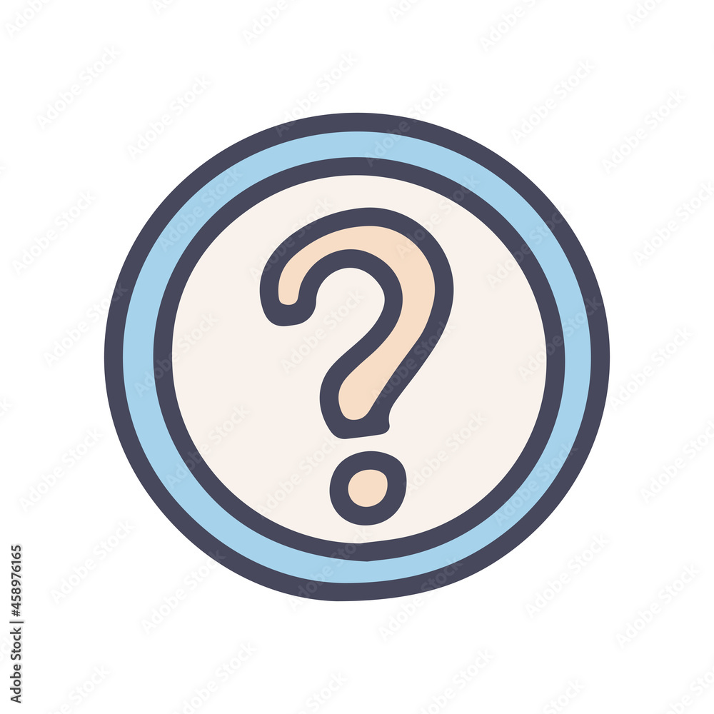 ask a question color vector doodle simple icon