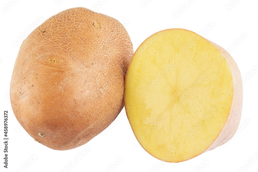 Raw potatoes isolated on white background. File contains clipping path. Raw potatoes isolated on white background. File contains clipping path.