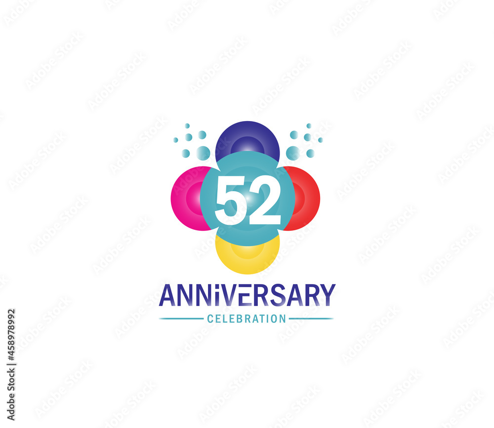 Celebration of Festivals Days 52 Year Anniversary, Invitations, Corporate, Party Events, Company Based, Banners, Posters, Card Material, effect Colors Design Celebration of Festivals Days 52 Year Anniversary, Invitations, Corporate, Party Events, Company Based, Banners, Posters, Card Material, effect Colors Design