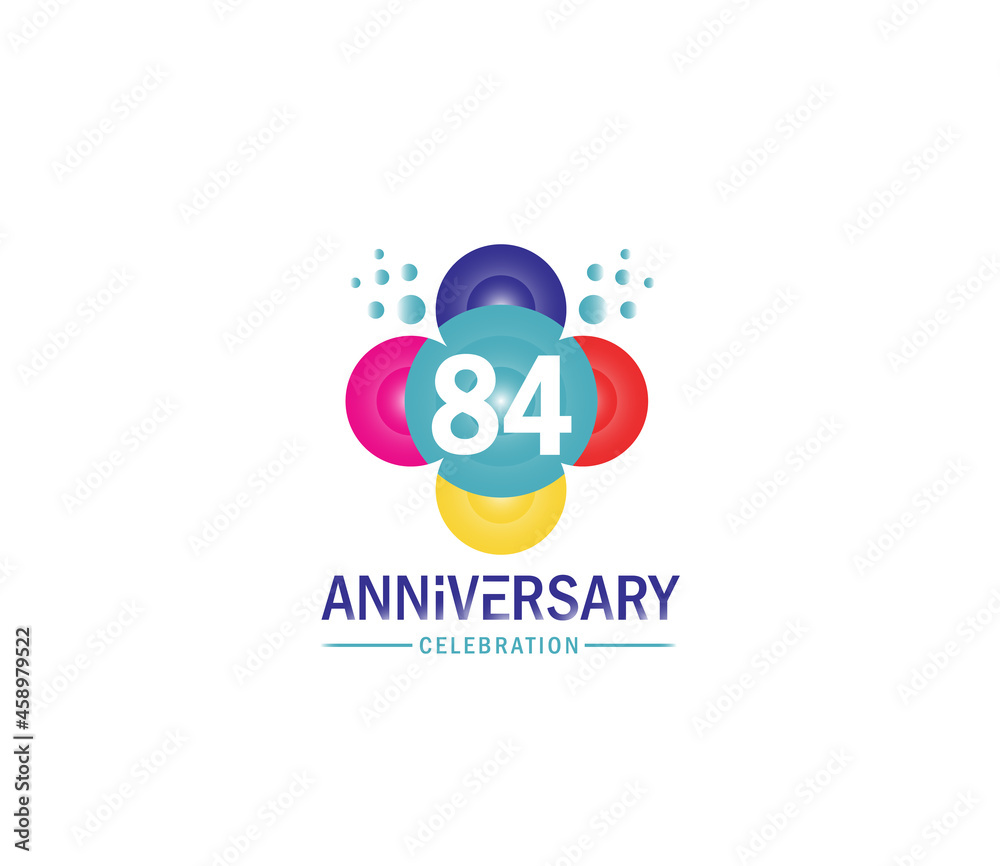 Celebration of Festivals Days 84 Year Anniversary, Invitations, Corporate, Party Events, Company Based, Banners, Posters, Card Material, effect Colors Design