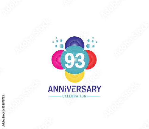 Celebration of Festivals Days 93 Year Anniversary, Invitations, Corporate, Party Events, Company Based, Banners, Posters, Card Material, effect Colors Design