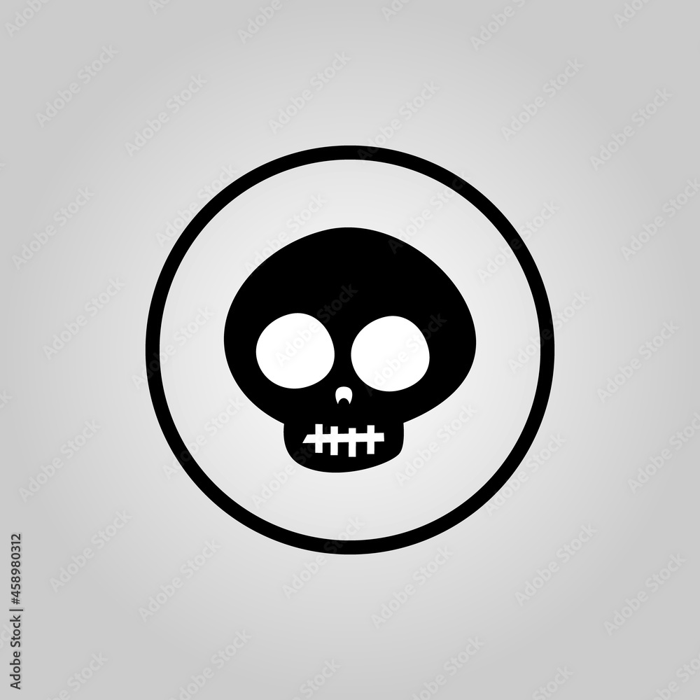 Fototapeta premium skull vector icon logo Halloween character ghost illustration vector symbol graphic