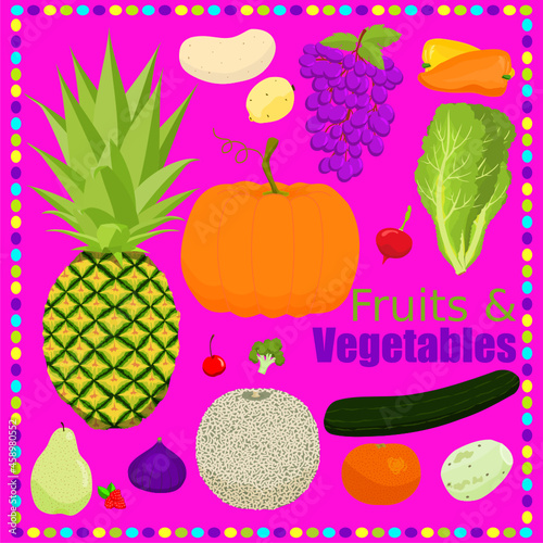 set of fruits and vegetables © Alicia