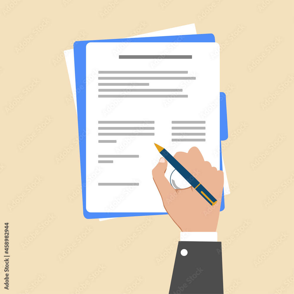 Contract in flat style, business concept, vector illustration Contract in flat style, business concept, vector illustration