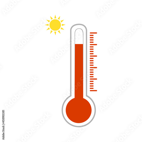 Temperature icon set in flat style. Thermometer symbol isolated. Vector illustration