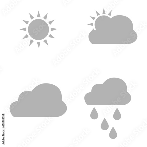 icons of weather conditions, weather in different seasons, vector illustration