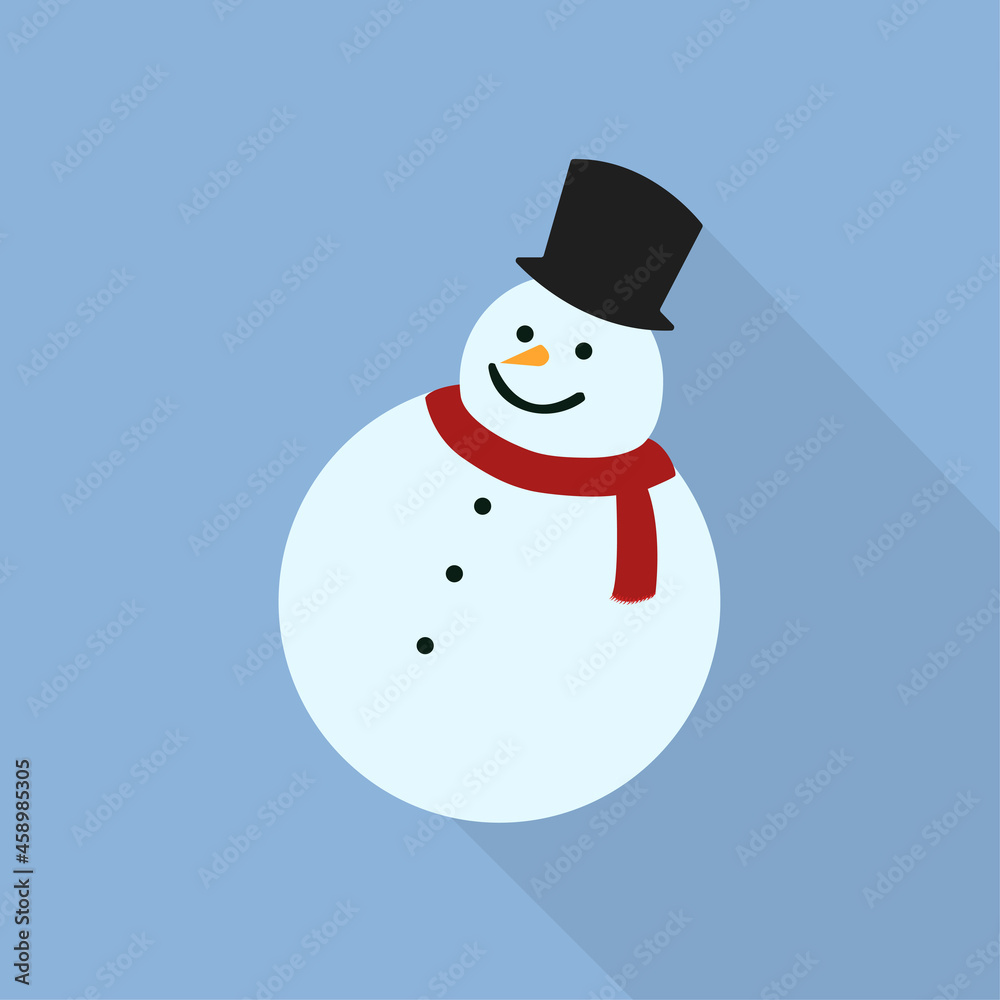 snowman icon, mister snow, vector illustration