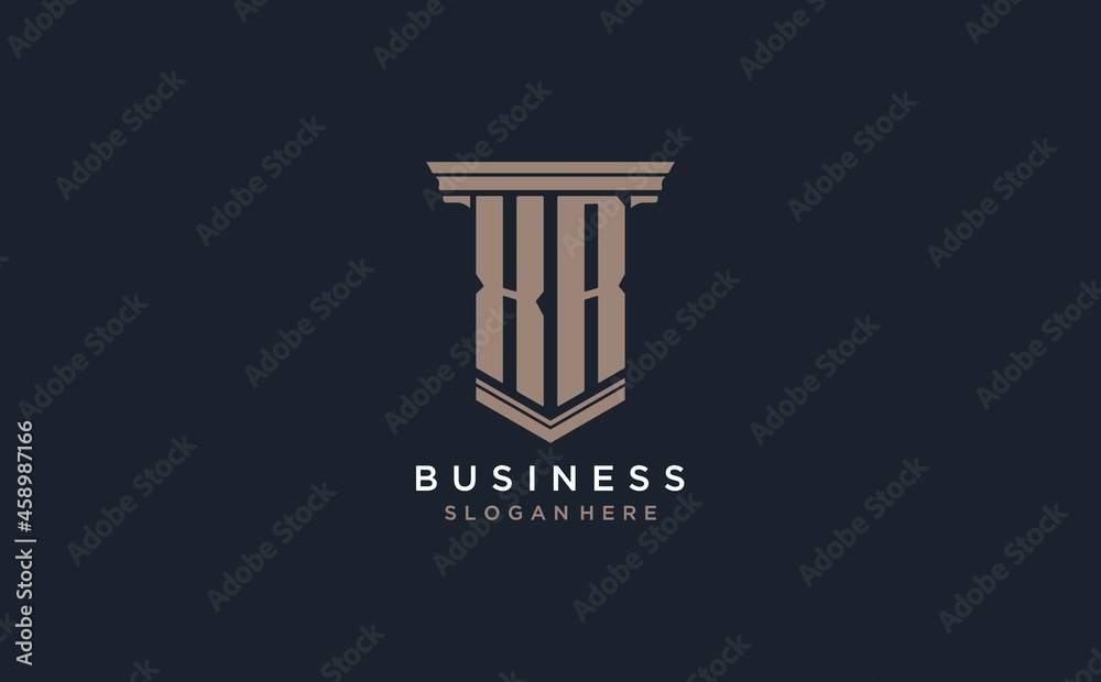 XR initial logo with pillar style, luxury law firm logo design ideas ...