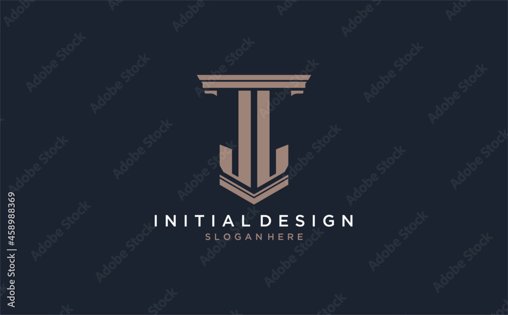 JL initial logo with pillar style, luxury law firm logo design ideas ...